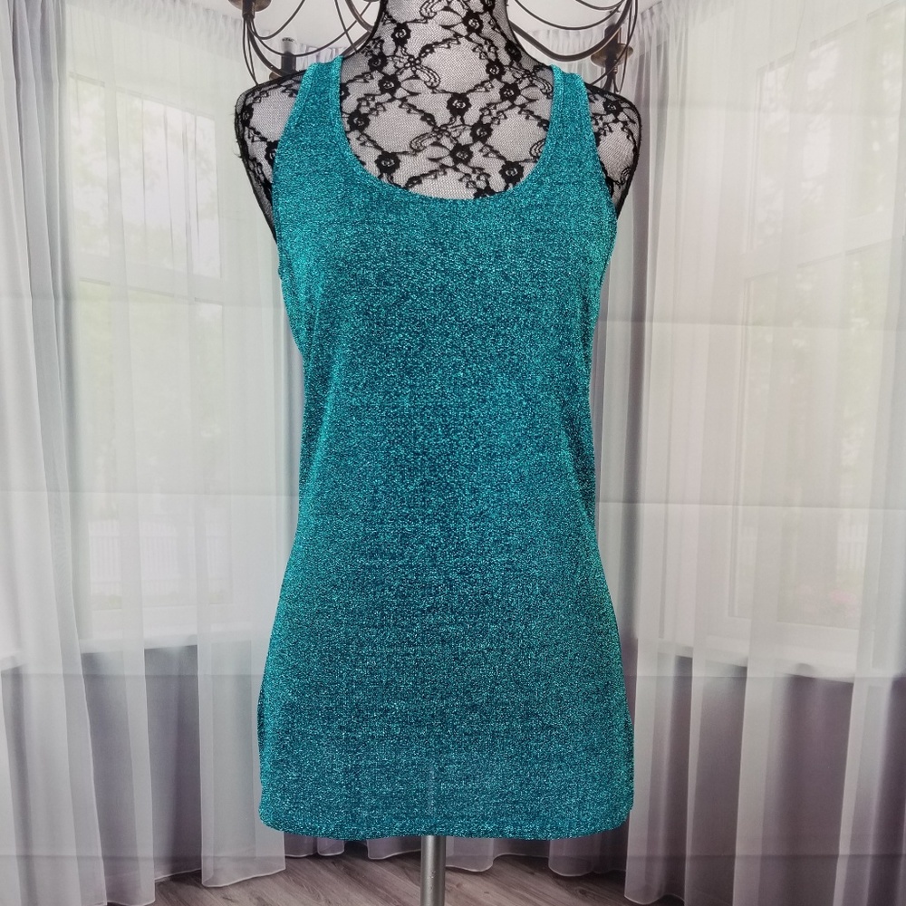 🆕 Express Medium Teal Blue Metallic Tank Top